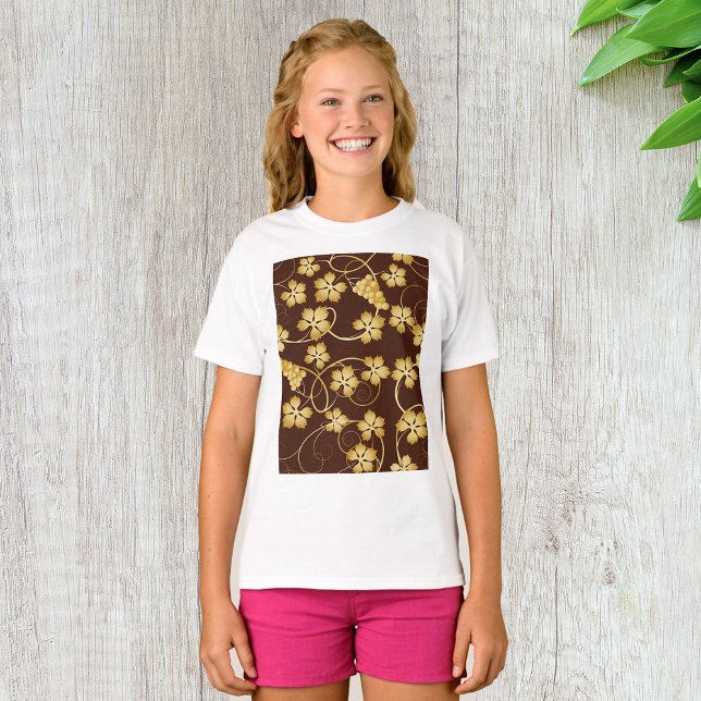 Grapevine Background Girls T-Shirt (Skapare uppladdad)