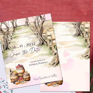 Grapevine-Inspired Rustic Chic Winery Bröllop Spara Datumet
