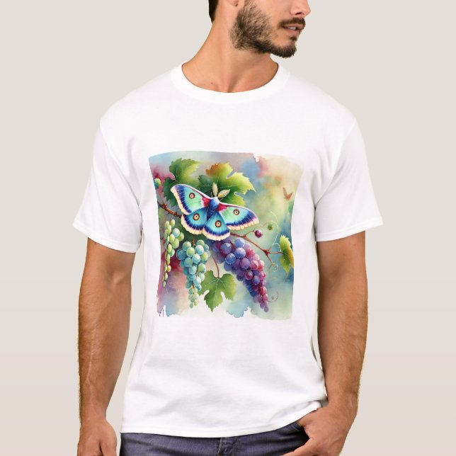 Grapevine Moth 070824AREF124 - Watercolor T Shirt (Framsida)