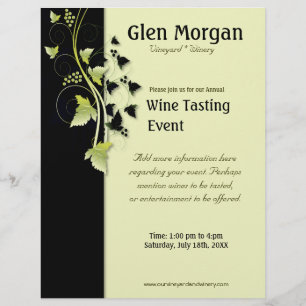Grapevine Vin Tasting Event Flyer