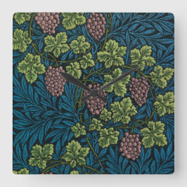  Grapevines with clusters of pink grapes  Fyrkantig Klocka