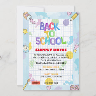 Graph Papper Back to school-diskenhet, stöd Inbjudningar