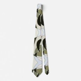 Graphic Abstrakt Tie Oliv grönt Black Beige Linjer Slips