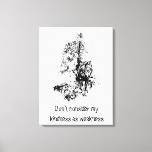 Graphic Art Grått Varg Wildlife Kindness-citat Canvastryck