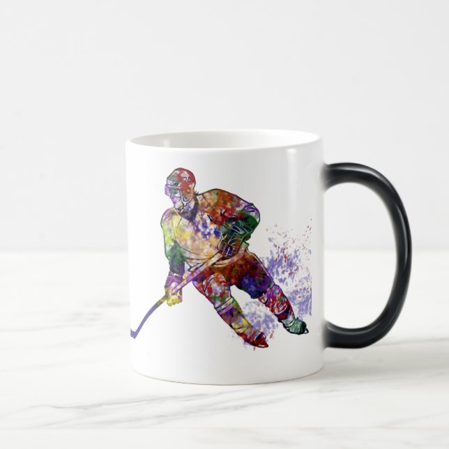Graphic Art Hockey Player Magisk Mugg (Höger)