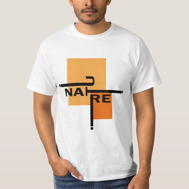 Graphic-based designs: Modern Typography, Orange T Shirt (Framsida)