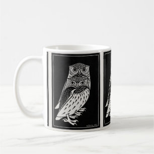 Graphic Black and White Uggla av Julie De Graag Kaffemugg