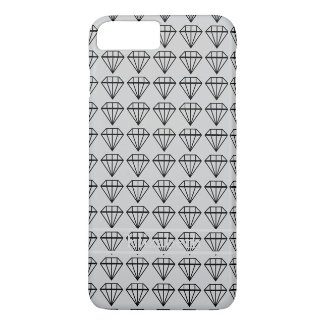 Graphic Black Diamond Initial Personlig Silver Case-Mate iPhone Skal (Baksida)