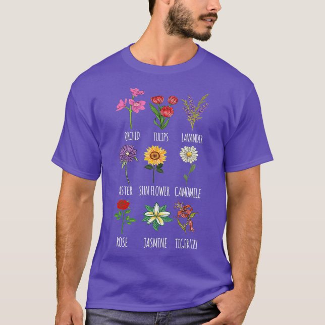 Graphic botanical Florist T Shirt (Framsida)
