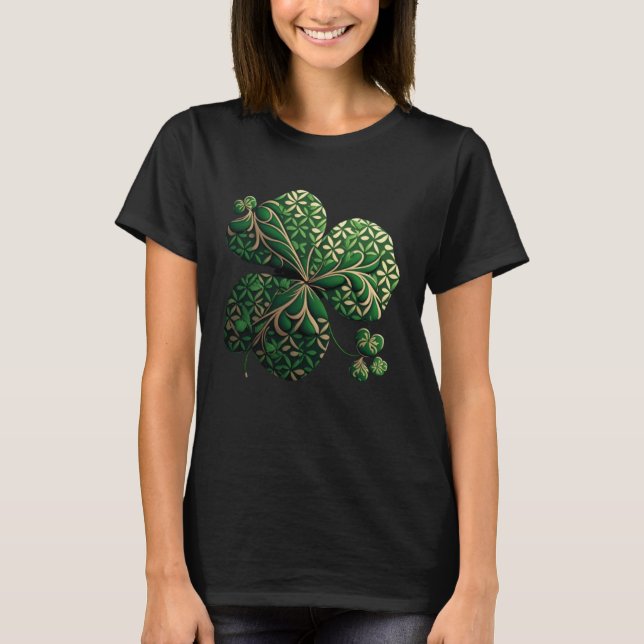 Graphic C Leaf Lucky St Patrick s Celebration Wear T Shirt (Framsida)