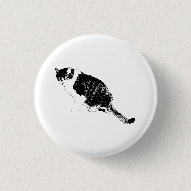 Graphic Cat Pin Adds Edge to Apparel Knapp (Framsida)
