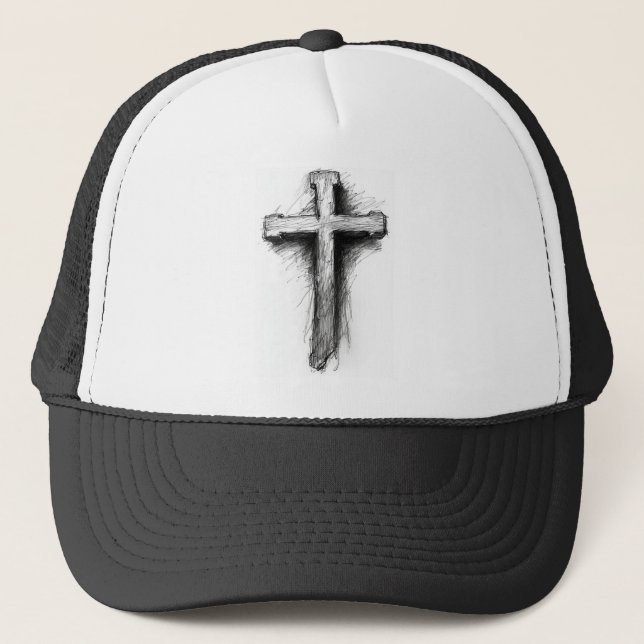 Graphic Christian Cross Trucker Hat Keps (Framsida)