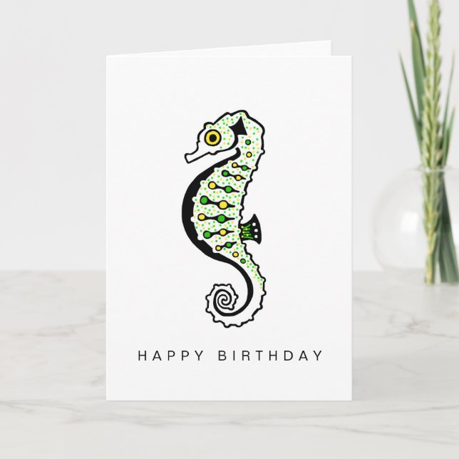 Graphic - Cute SEAHORSE - Wildlife - Marine animal Kort (Framsida)