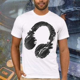 Graphic d.j. Black Headphone DJ T-shirt
