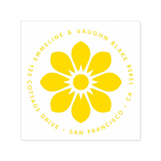 Graphic Daisy Solrosblomma blomma Vår, sommartid Självfärgande Stämpel (Design)