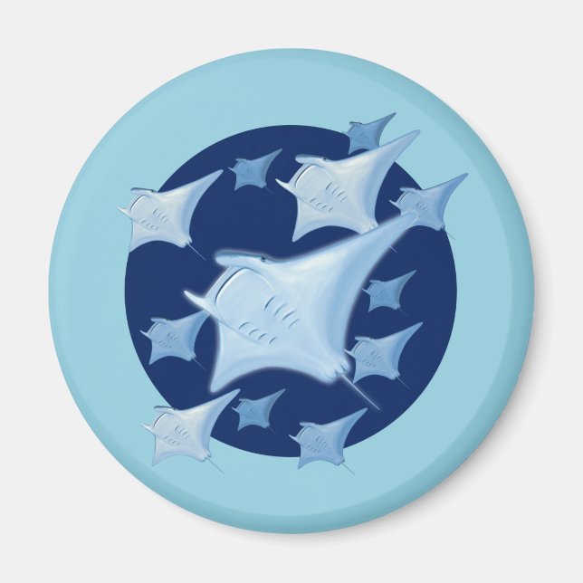 Graphic Design Manta Ray Älskare Magnet (Framsidan)