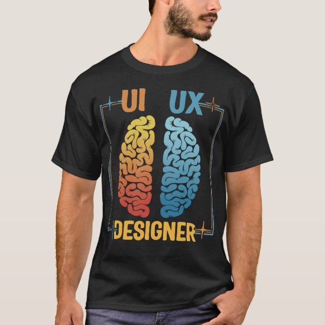 Graphic Designer Shirt, UI UX Designer Brain Tee, T Shirt (Framsida)