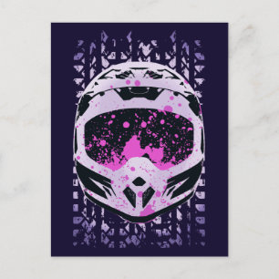 Graphic Dirt Bike Helmet Vykort