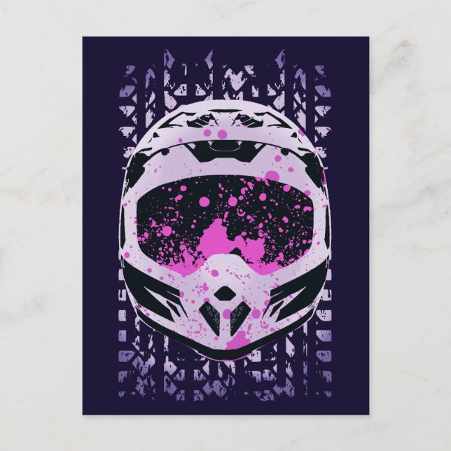 Graphic Dirt Bike Helmet Vykort (Framsida)