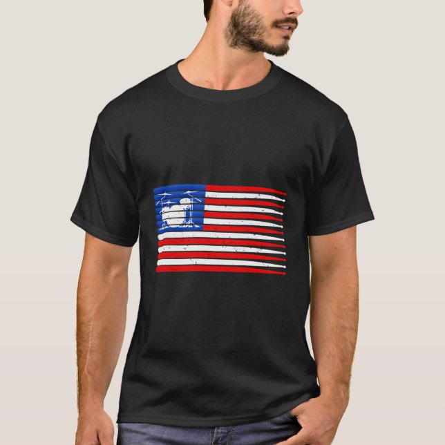 Graphic Drummer 1 Musician Drum Sticks T Shirt (Framsida)