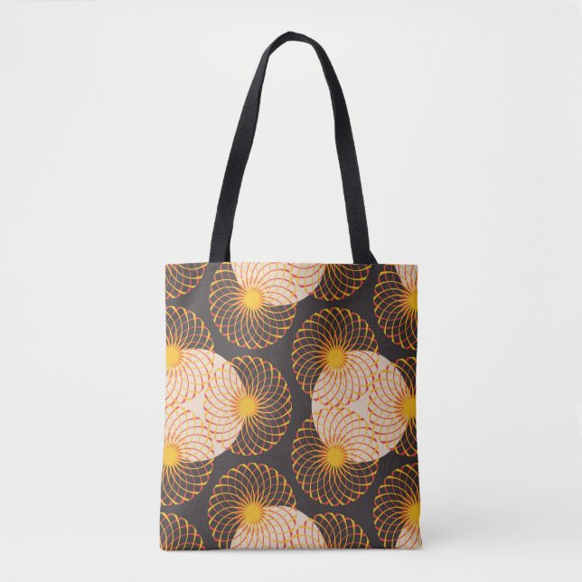 graphic floral tracery grid seamless pattern in go tygkasse (Framsida)