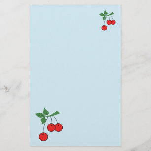 Graphic för Cherry Retro Art Red Cherries Brevpapper