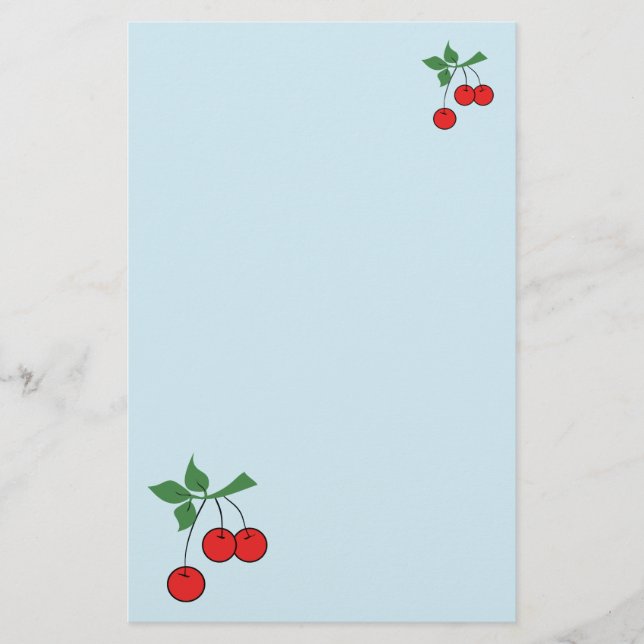 Graphic för Cherry Retro Art Red Cherries Brevpapper (Framsida)