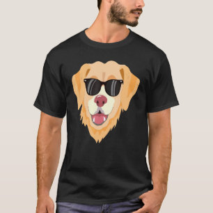 Graphic för Hund S-solglasögon för gyllene återgiv T Shirt