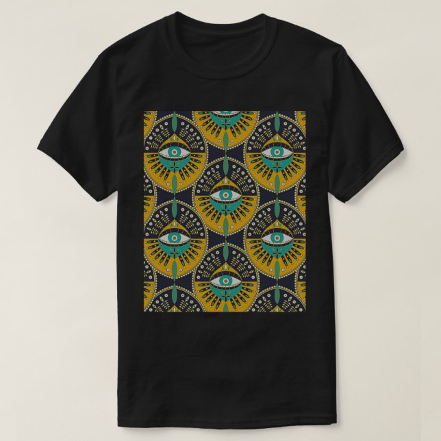 Graphic for Tribal Evil Öga Mönster T Shirt (Design framsida)