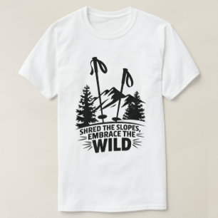 Graphic för Winter Wilderness Winter Ski-bergsskik T Shirt