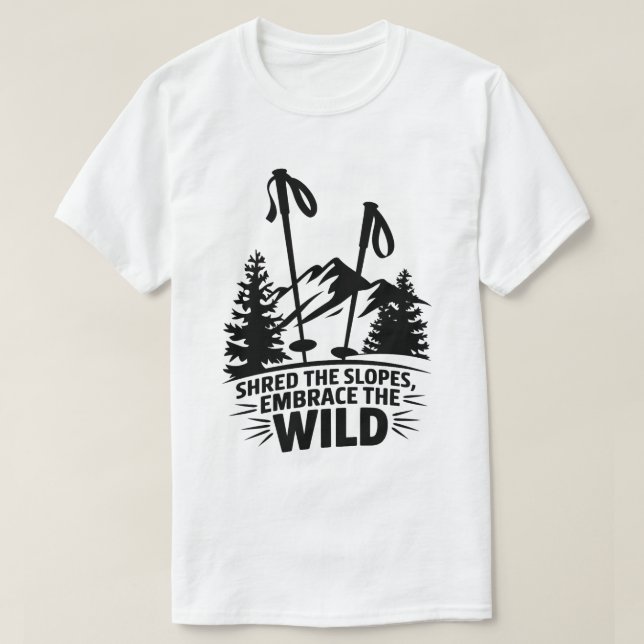 Graphic för Winter Wilderness Winter Ski-bergsskik T Shirt (Design framsida)