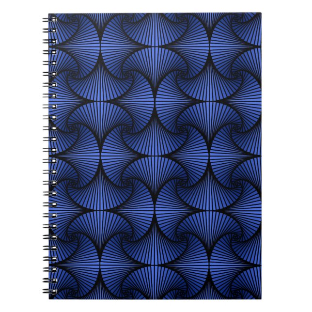 Graphic Geometric 3D Scallop Fläkt Blue Anteckningsbok (Framsidan)