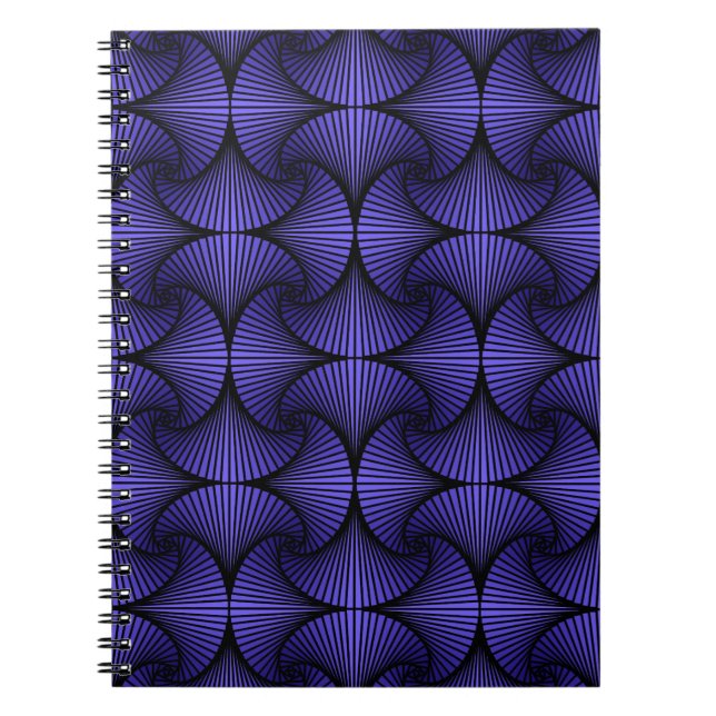 Graphic Geometric 3D Scallop Fläkt Lila Anteckningsbok (Framsidan)