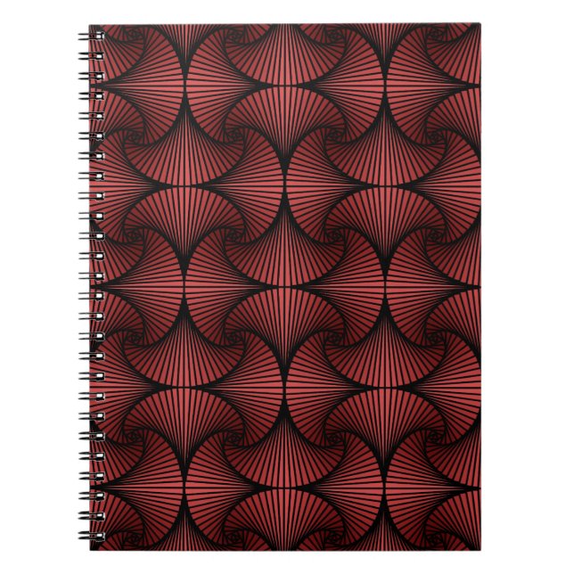 Graphic Geometric 3D Scallop Fläkt Red Anteckningsbok (Framsidan)