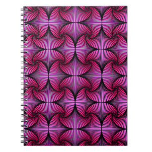 Graphic Geometric 3D Scallop Fläkt Rosa Anteckningsbok