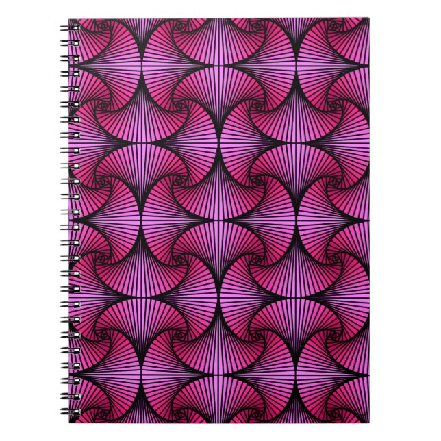 Graphic Geometric 3D Scallop Fläkt Rosa Anteckningsbok (Framsidan)