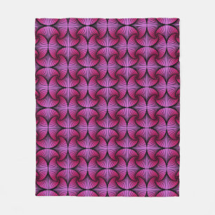 Graphic Geometric 3D Scallop Fläkt Rosa Fleecefilt