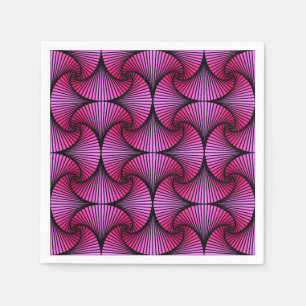 Graphic Geometric 3D Scallop Fläkt Rosa Pappersservett