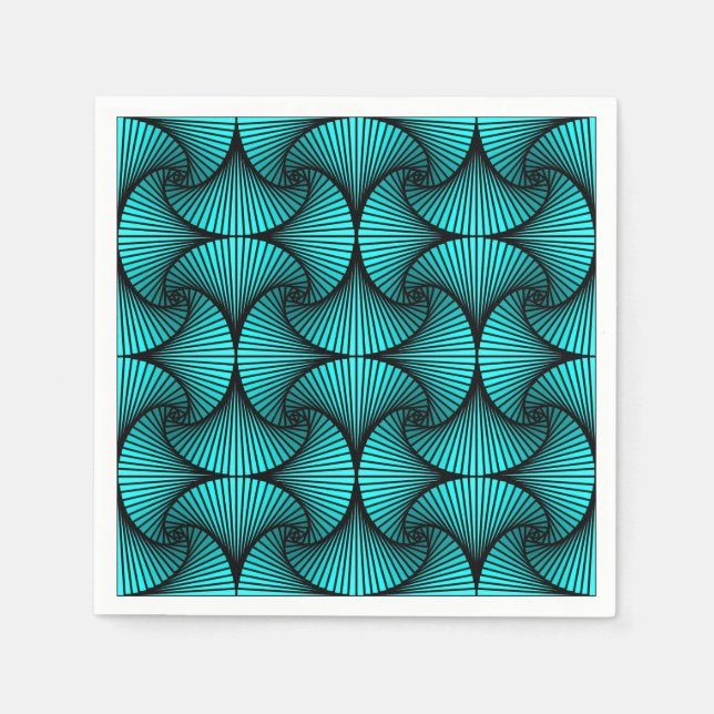 Graphic Geometric 3D Scallop Fläkt Turcos Pappersservett (Framsidan)