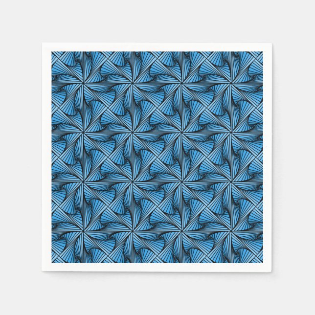 Graphic Geometric 3D Spiral Twist Blue Pappersservett (Framsidan)
