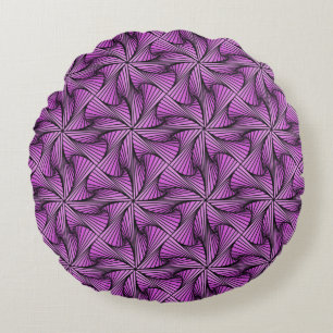 Graphic Geometric 3D Spiral Twist Rosa Rund Kudde