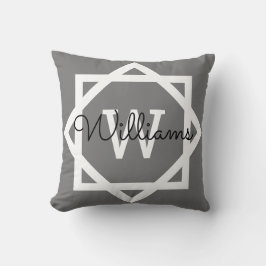 Graphic Gräns Monogram-familjen Namn Kudde