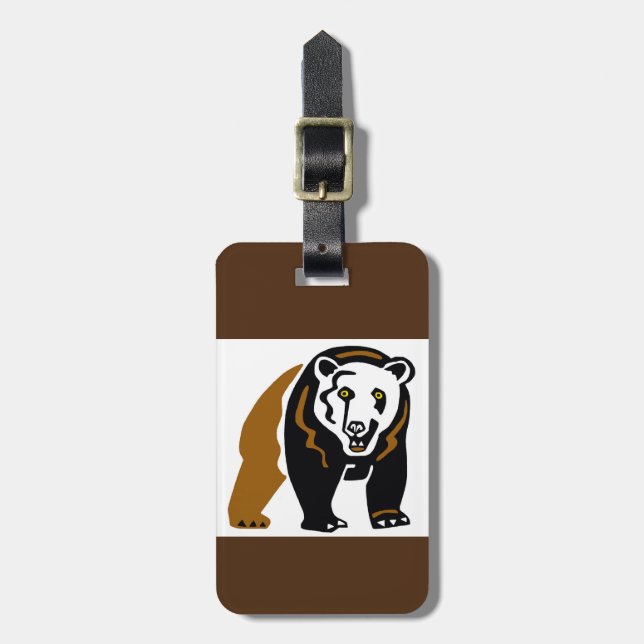Graphic GRIZZLY Bear - Wildlife - Brown Bagagebricka (Vertikal Framsida)