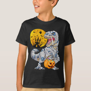 Graphic Halloween mummy dinosaur T Shirt