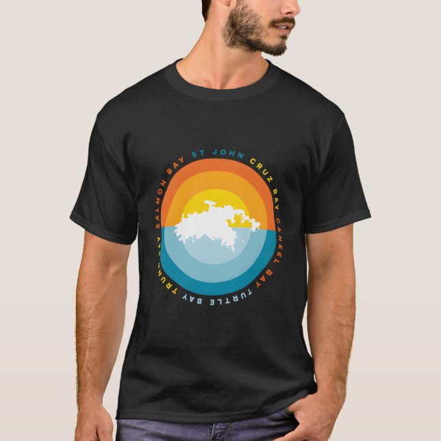 Graphic i Caneel Bay-bukten på St John Usvi Cruz B T Shirt (Framsida)