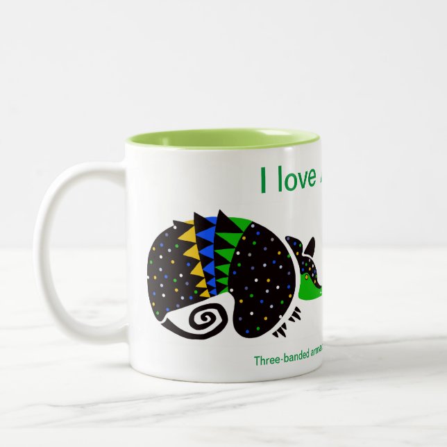 Graphic - I kärlek ARMADILLOS - Animal Lover - Två-Tonad Mugg (Vänster)