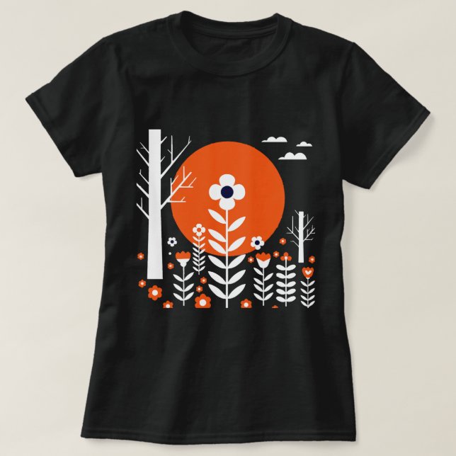 Graphic illustration of a night landscape t shirt (Design framsida)