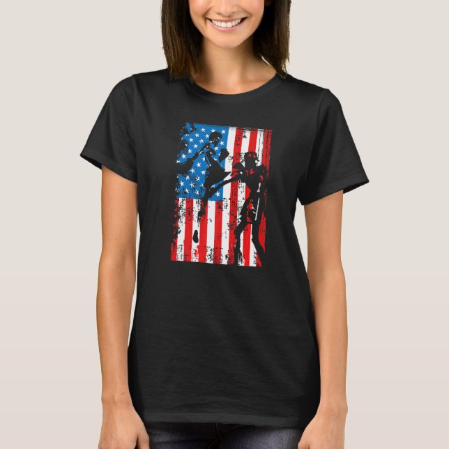 Graphic Jiu Jitsu Apparel Coola US Flagga Jiu Jits T Shirt (Framsida)
