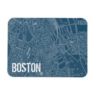 Graphic Karta i Boston Magnet