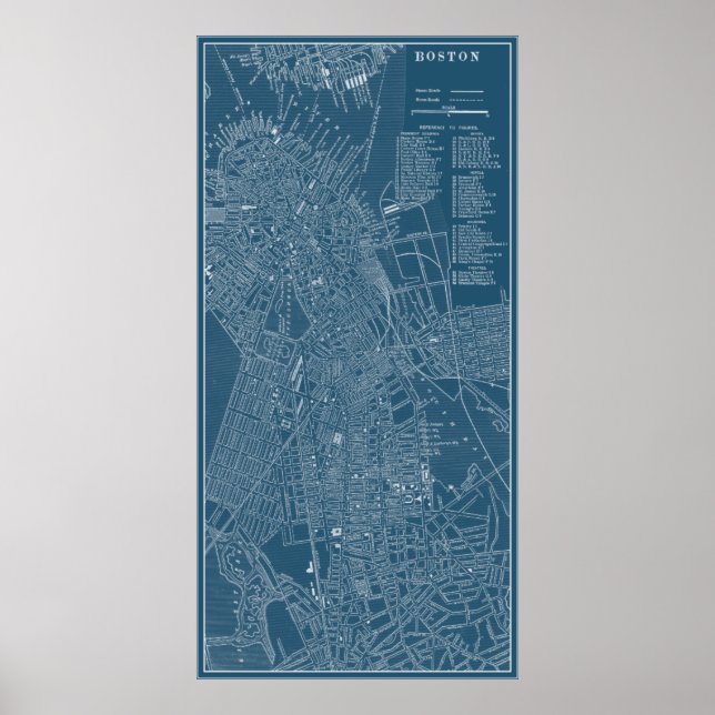 Graphic Karta i Boston Poster (Framsidan)